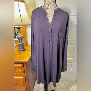 SOFT SURROUNDINGS hazy iris rayon quarter button Tunic / 3X